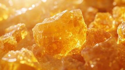 Golden Brown Sugar Crystals Glistening In Sunlight