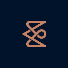 Abstract Brown Geometric Logo on Dark Background