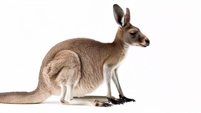 kangaroo studio shot, kangaroo on white background