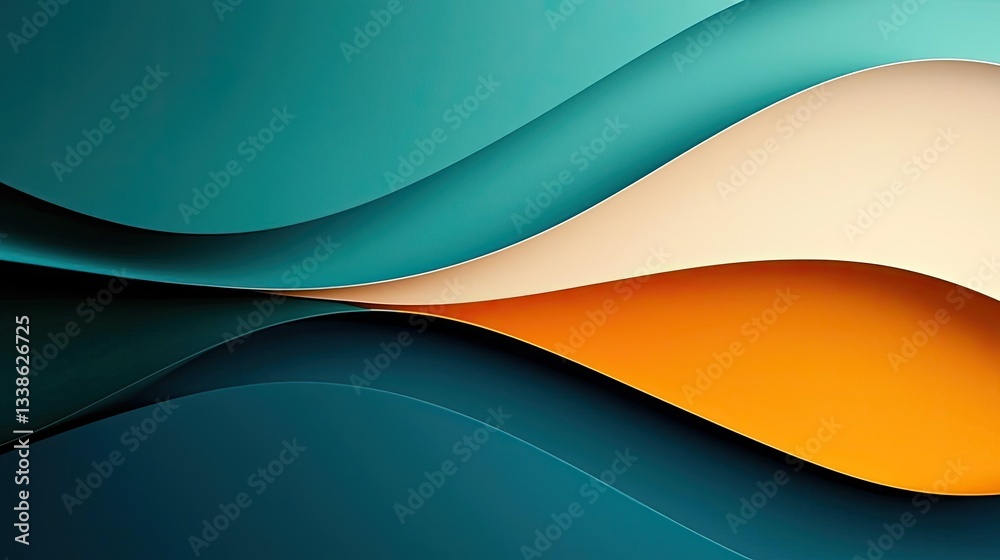 Poster Negative space design abstract background concept. Abstract waves of color create a vibrant and dynamic visual for creative projects.