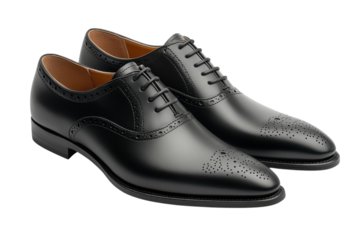 Elegant black leather dress shoes designed for formal occasions and special events