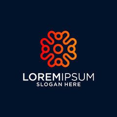 Abstract Circular Logo Design With Orange Gradient