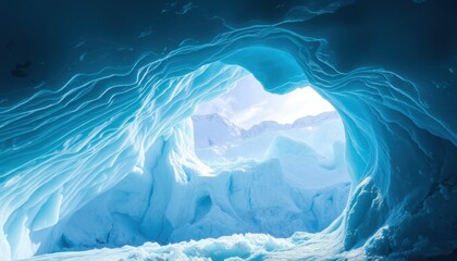 Obraz premium Arctic Glacier Ice Cave A Breathtaking Blue Wonder