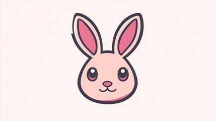 Obraz premium Cute cartoon rabbit head graphic design (1)