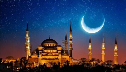 blue mosque at night istanbul turkey