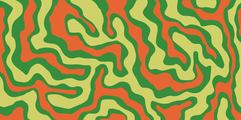 Abstract Geometric Wavy Background. Cool Funky Art Vector Design. Groovy Trippy Hippy Pattern. Psychedelic Y2k Texture. Retro Fun Bg.