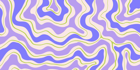 Abstract Geometric Wavy Background. Cool Funky Art Vector Design. Groovy Trippy Hippy Pattern. Psychedelic Y2k Texture. Retro Fun Bg.