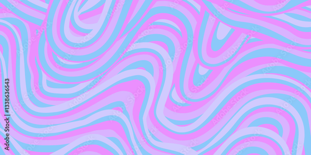 Poster Rainbow Wavy Abstract Backgound. Cool Colorful Playful Texture. Groovy Psychedelic Stripes. Y2k Funny Vector Texture. Pop Art Retro Bg.