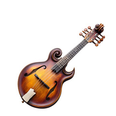 Obraz premium mandolin with elegant curves and fine tuning isolated on transparent background