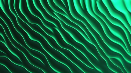 Abstract Green Wavy Silk Fabric Texture Background