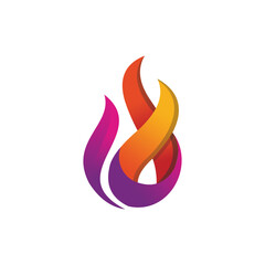 Abstract Fire Flame Logo Design