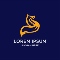 Abstract Fox Logo Design In Modern Style