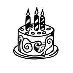Celebration cake with candles decorated for a festive occasion
