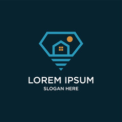 Abstract Geometric House Logo Design