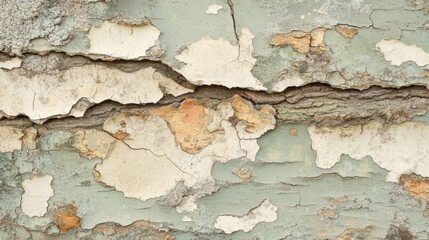 Fototapeta premium Weathered Paint Reveals Aged Wooden Surface Texture