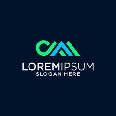 Abstract Geometric Logo Design Green Blue Minimalist Branding Icon