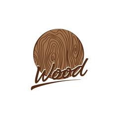 Wood design in circle vector illustration 