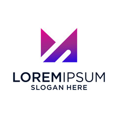 Abstract Geometric Logo Design With Purple Pink Gradient