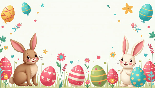 lovely easter banners feature eggs doodles bunnies festive design suitable textiles