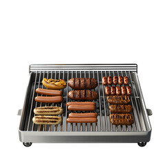 Grilled Meat on a Grill Isolated on Transparent Background