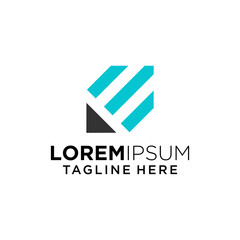 Abstract Geometric Logo Design with Teal and Gray