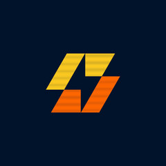 Abstract Geometric Logo Design with Yellow and Orange Shapes