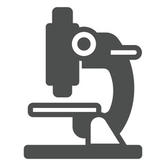 Optical microscope solid icon, optical equipment concept. Vector graphics. Medical, laboratory magnification tool sign on white background, glyph style icon for mobile or web design.