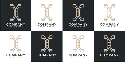 Abstract Geometric X Monogram Logo Variations