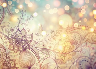 Whimsical Journal Design: Hand-Drawn Textures with Bokeh Background