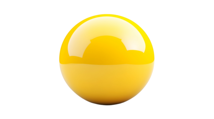 yellow sphere ball, vibrant and simple design, smooth glossy finish, Transparent Background PNG