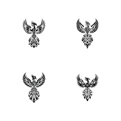 Set of Bird silhouette on vector illustration