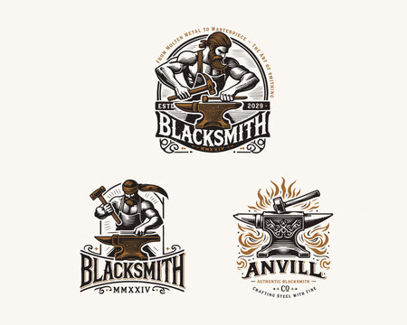 Iron goddess blacksmith metal industry logo template for business