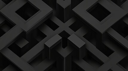 Abstract Dark Geometric 3D Pattern Background.