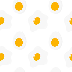 Half Hard boiled egg Fried egg with yolk Seamless Pattern Egg Day Food Background or Wallpaper idea