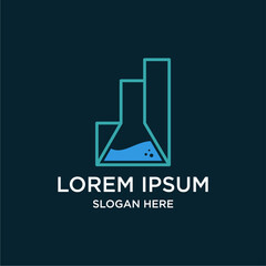 Abstract Graphic Design Logo With Flask And Bar Graph