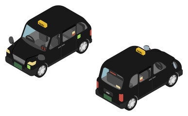 アイソメトリックイラスト：タクシー © stomy