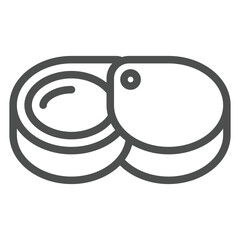 Sliding pocket magnifying glass line icon, reading and optics concept. Vector graphics. Magnification lens, zoom tool sign on white background, outline style icon for mobile or web design.