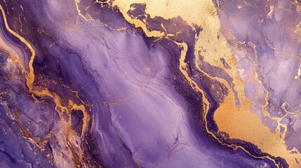Luxurious Natural Purple and Gold Marble Skin Tile Texture Background
