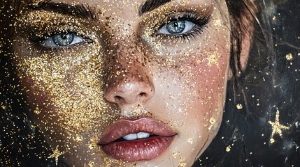 Elegant Starry Sparkling Tinsel Portrait