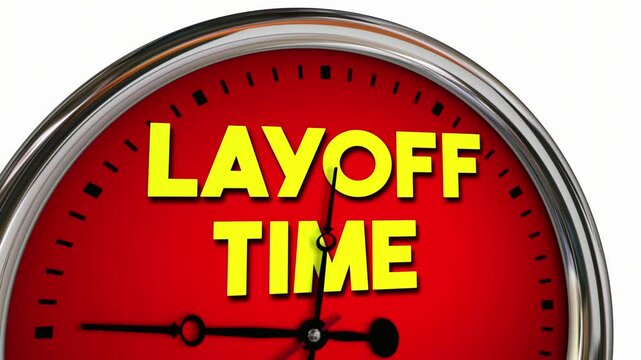 Layoff Time Clock Job Termination Unemployed Workers 3d Animation