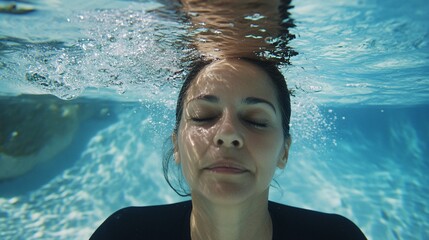 Professional Woman Underwater Exploration for Creative Projects