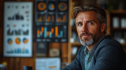 Market Strategist Analyzing Industry Competition in a Strategic Planning Room