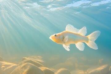 Swimming fish in clear water underwater scene nature aquatic serenity