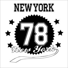 Fashion Typography Graphics. New York Sport Brooklyn team T-shirt Design, vector illustration design isolated