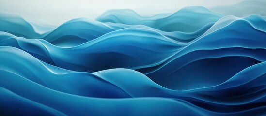 Serene Blue Waves in Abstract Style with Soft Curves and Flow