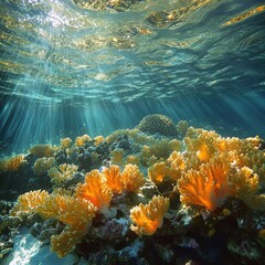 Vibrant underwater coral garden exploring marine life photography