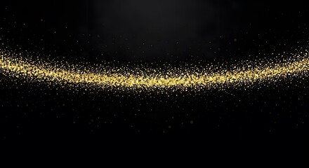 Fototapeta premium A deep black background with elegant gold and diamond dust sparkle, Ai Generated