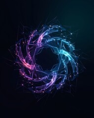 Fototapeta premium an abstract digital artwork featuring a glowing vortex of light and energy, with vibrant colors and intricate details. The vortex seems to be in motion and the colors are glowing