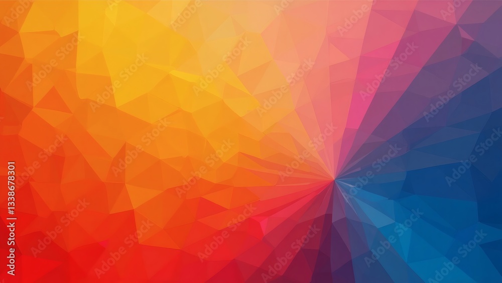Aufkleber abstract polygonal background with vibrant colors, featuring a unique pattern and geometric shapes