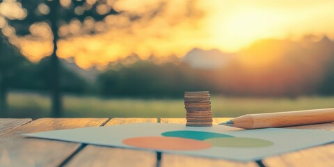 Sunset investment planning outdoor setting photography nature close-up
